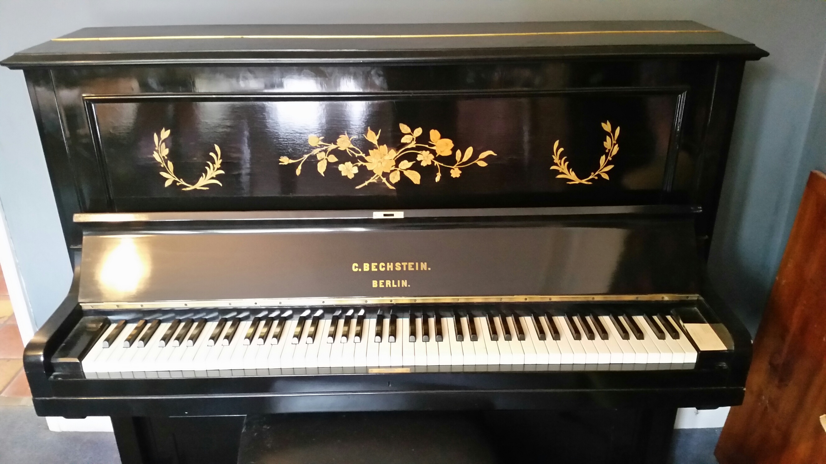 Inlay Bechstein upright piano
